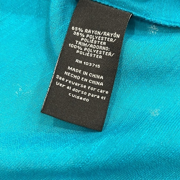 NEW‎ Zac & Rachel | Teal Rayon Button Down Blouse | Women's Teal | Small | NWOT - Picture 7 of 12